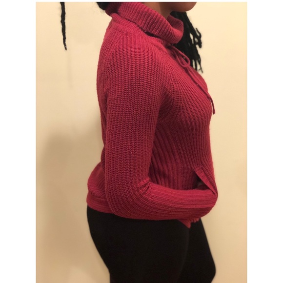 Burgundy Cowl-neck sweater - Picture 2 of 3